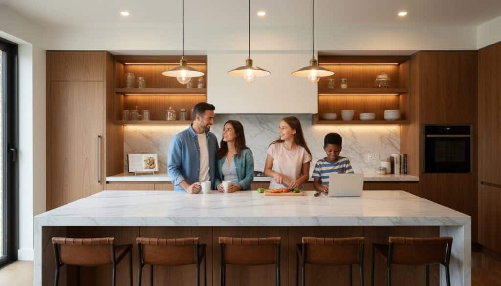 תאורה מעל אי במטבח