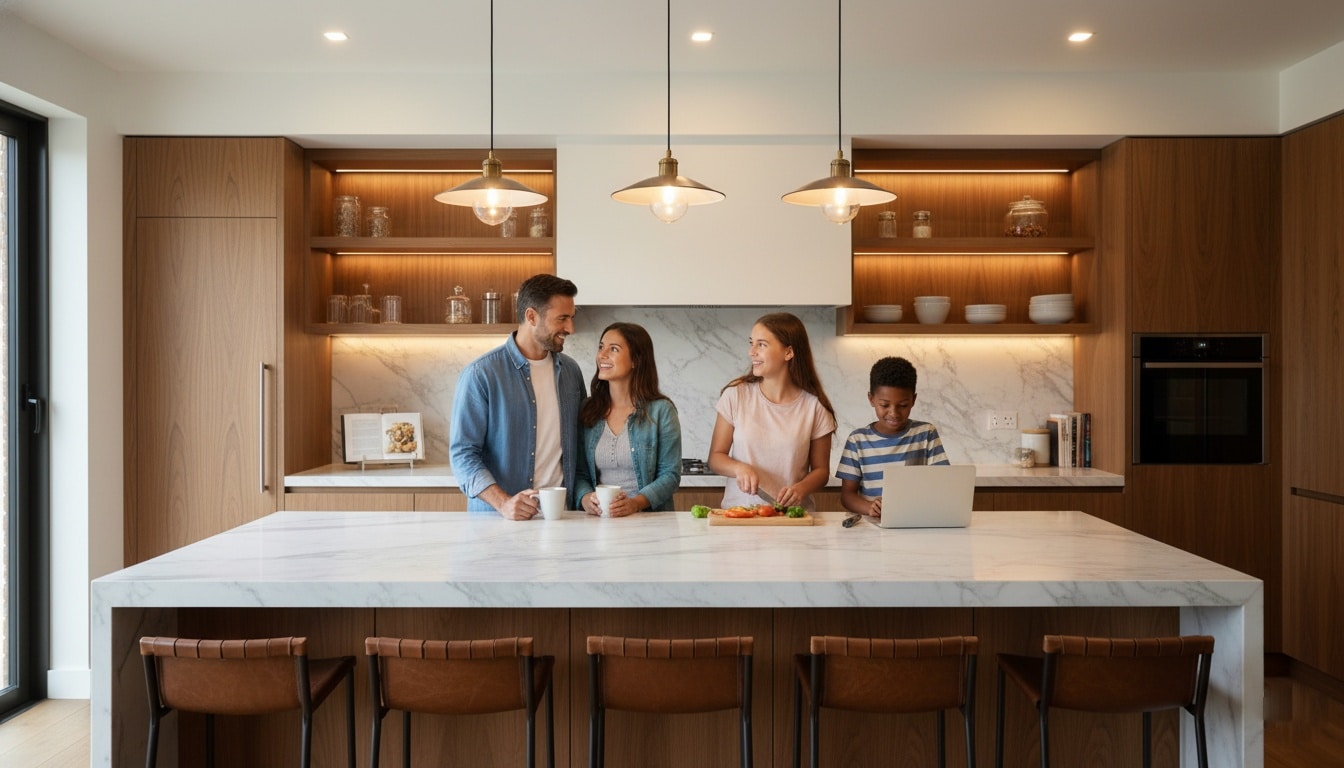 תאורה מעל אי במטבח